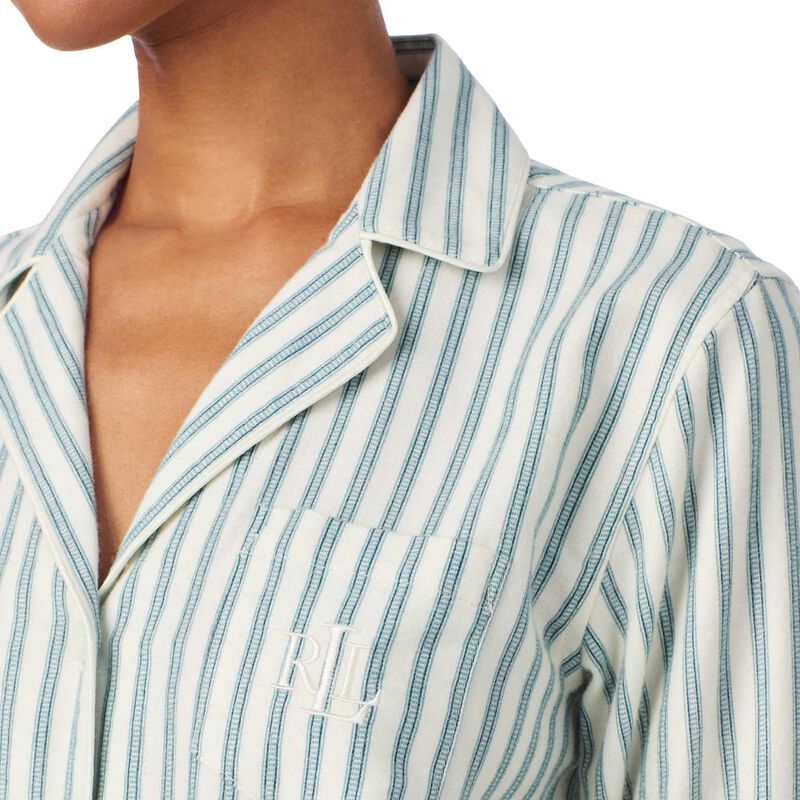 Lauren Ralph Lauren Cotton Sateen L/S Notch Collar Long Pajama Set image number 5